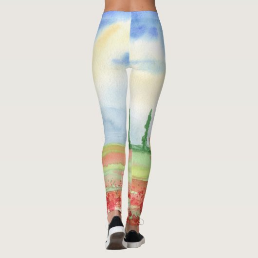 Mohnfeld in der Toskana Leggings (Rückseite)