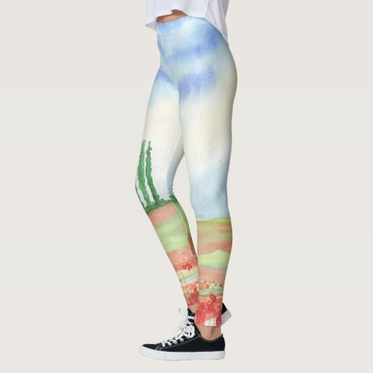 Mohnfeld in der Toskana Leggings (Links)