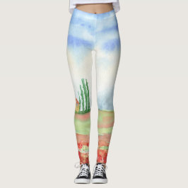 Mohnfeld in der Toskana Leggings