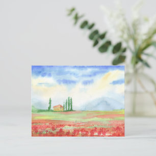 Mohnfeld in der Toskana Postkarte