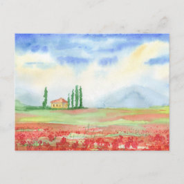 Mohnfeld in der Toskana Postkarte