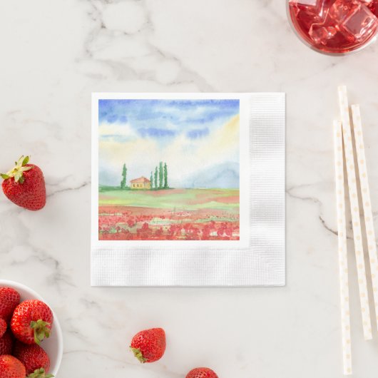 Mohnfeld in der Toskana Serviette (Beispiel)