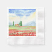 Mohnfeld in der Toskana Serviette (Vorderseite)