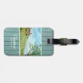 Mohnfeld Landschaft Wasserfarben Malerei Gepäckanhänger (Rückseite horizontal)