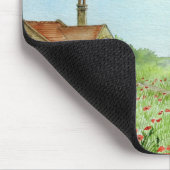 Mohnfeld Landschaft Wasserfarben Malerei Mousepad (Ecke)