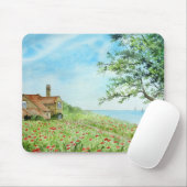 Mohnfeld Landschaft Wasserfarben Malerei Mousepad (Mit Mouse)