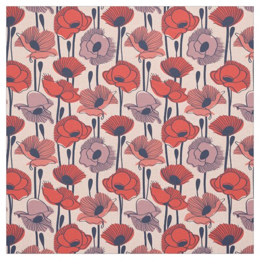 Mohnfeld // Moderne Wildblume Stoff (Muster)