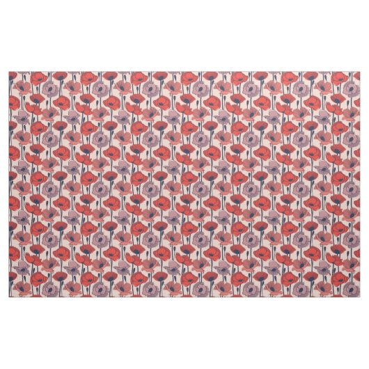 Mohnfeld // Moderne Wildblume Stoff (Fat Quarter (45,7 x 55,9 cm))