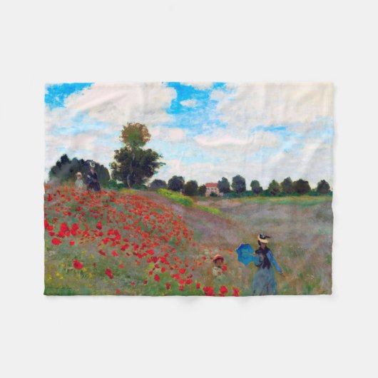 Mohnfeld, Monet Fleecedecke (Vorderseite (Horizontal))