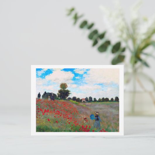 Mohnfeld, Monet Postkarte (Stehend Vorderseite)