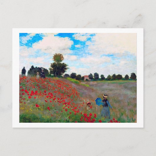 Mohnfeld, Monet Postkarte (Vorderseite)