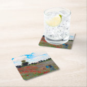 Mohnfeld, Monet Rechteckiger Pappuntersetzer (Vor Ort)