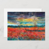 Mohnfeld nach Regen Postkarte (Vorne/Hinten)