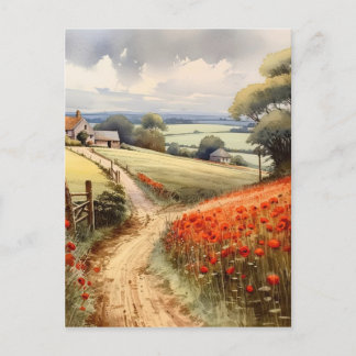 Mohnfeld Postkarte