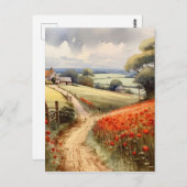 Mohnfeld Postkarte (Vorne/Hinten)