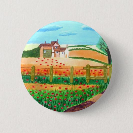 Mohnfeld-Rundabzeichen Button (Vorderseite)