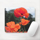 Mohnfeld, schöne Blüten, Mousepad (Mit Mouse)