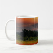 Mohnfeld und Dampflokomotive Kaffeetasse (Links)