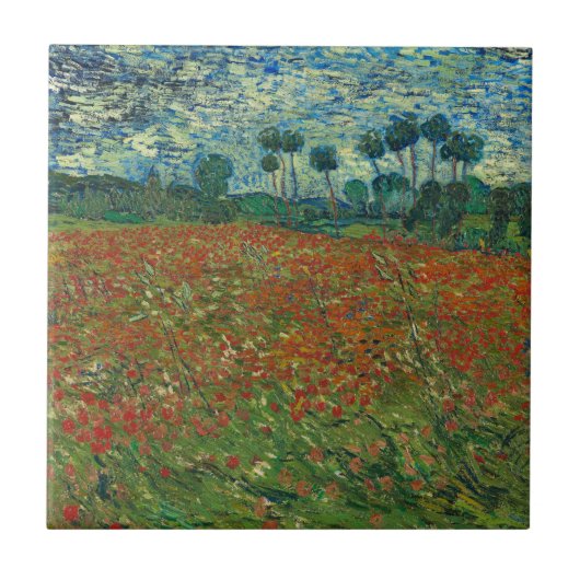 Mohnfeld - Vincent van Gogh Fliese (Vorderseite)