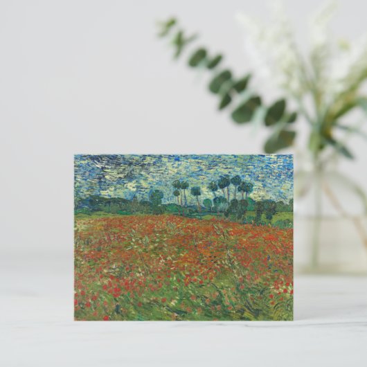 Mohnfeld | Vincent van Gogh Postkarte (Stehend Vorderseite)