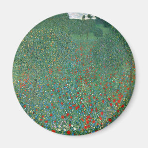 Mohnfeld von Gustav Klimt, Vintage Art Nouveau Magnet