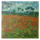 Mohnfeld von Vincent Van Gogh Fliese (Vorderseite)