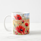 Mohnfeld - Wasserfarben-Mohn Kaffeetasse (Links)