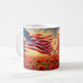Mohnfeld zum Gedenken Kaffeetasse (Vorderseite Links)