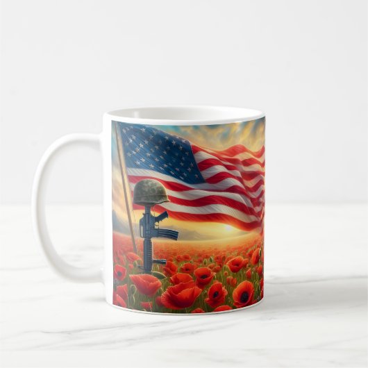 Mohnfeld zum Gedenken Kaffeetasse (Links)