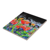 Mohnfelder - Aquarellblumen Fliese (Seite)