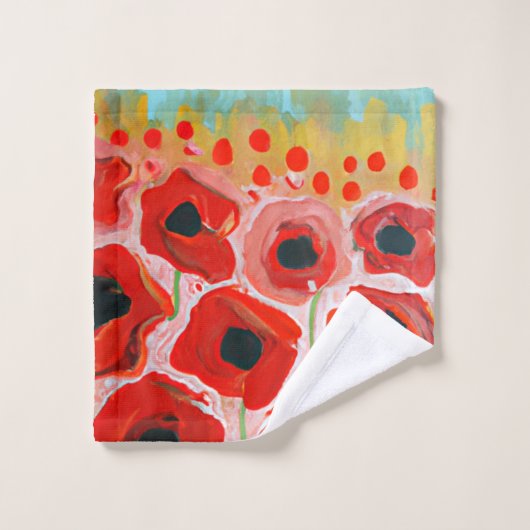 Mohnfelder Badhandtuch Set (Waschlappen)