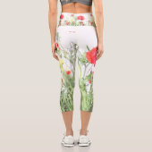 Mohnfelder Blume Sonnenblumen Herz Capri Leggings (Rückseite)