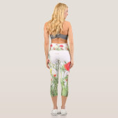 Mohnfelder Blume Sonnenblumen Herz Capri Leggings (Rückseite)