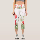 Mohnfelder Blume Sonnenblumen Herz Capri Leggings (Vorderseite)
