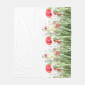 Mohnfelder Blume Sonnenblumen Herz Fleecedecke (Vorderseite)