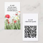 Mohnfelder Blume Sonnenblumen Herz Visitenkarte (Vorne/Hinten)