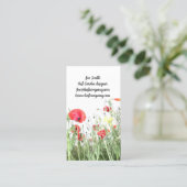 Mohnfelder Blume Sonnenblumen Herz Visitenkarte (Stehend Vorderseite)