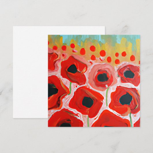 Mohnfelder Feiertagskarte (Vorne/Hinten)