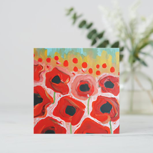 Mohnfelder Feiertagskarte (Stehend Vorderseite)