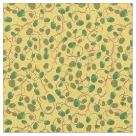 Mohnfelder Grüne Mohnknospen auf gelbem Stoff