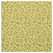 Mohnfelder Grüne Mohnknospen auf gelbem Stoff (Muster)