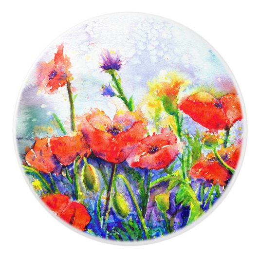 Mohnfelder Keramikknauf (Vorderseite)