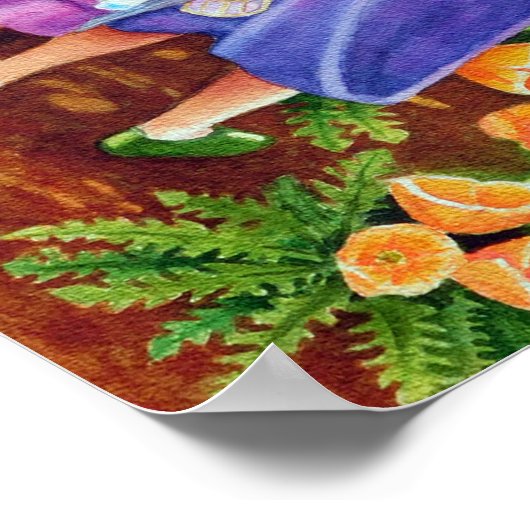 Mohnfrüchte mit Einhornspielzeug Poster (Ecke)