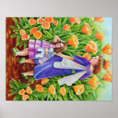 Mohnfrüchte mit Einhornspielzeug Poster (Vorne)