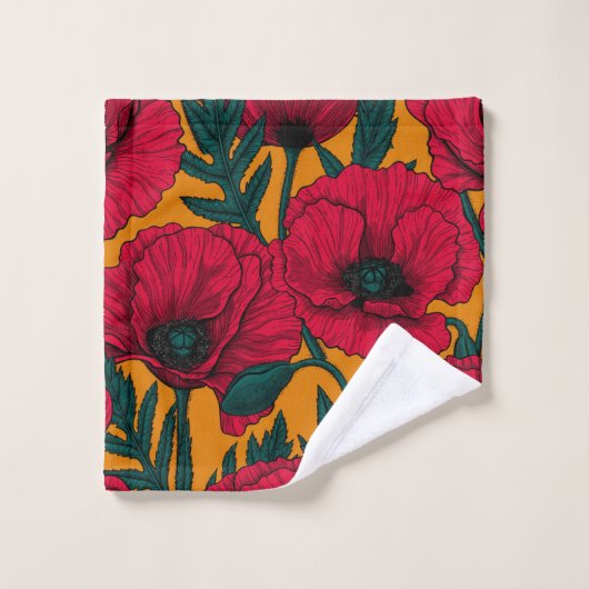 Mohngarten Badhandtuch Set (Waschlappen)