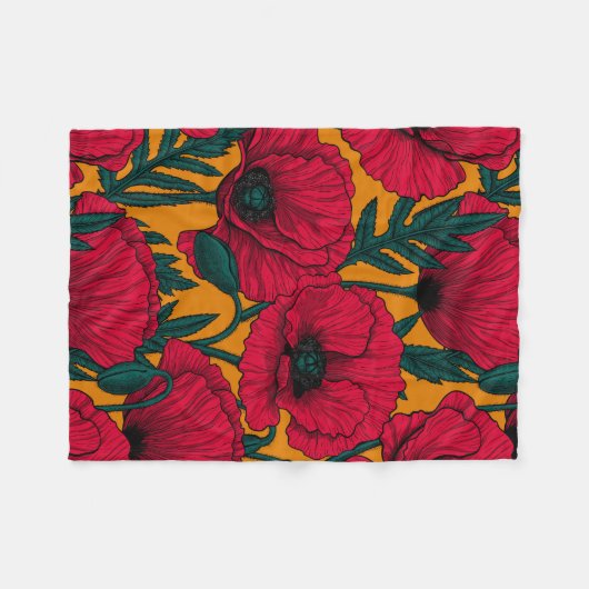 Mohngarten Fleecedecke (Vorderseite (Horizontal))