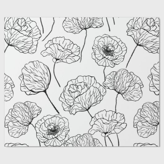 Mohngarten Geschenkpapier (Flach)
