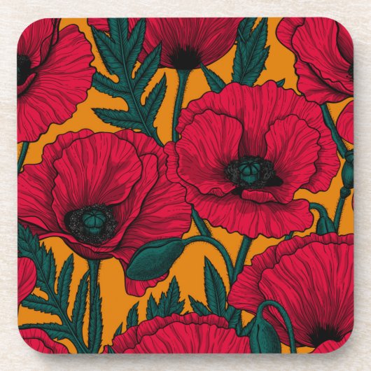 Mohngarten Getränkeuntersetzer (Vorderseite)