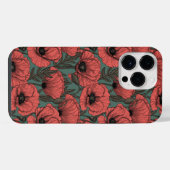 Mohngarten in Korallen, Braun und Pinienwäldern iPhone Hülle (Rückseite (Horizontal))