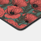 Mohngarten in Korallen, Braun und Pinienwäldern Schreibtischunterlage (Ecke)